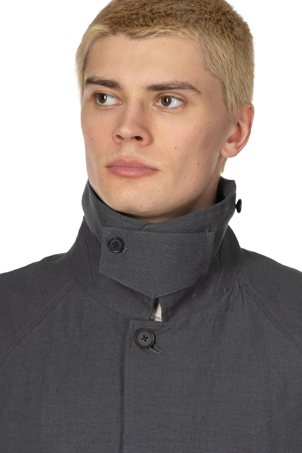 Still by hand - Cotton Half Coat- Blue Charcoal