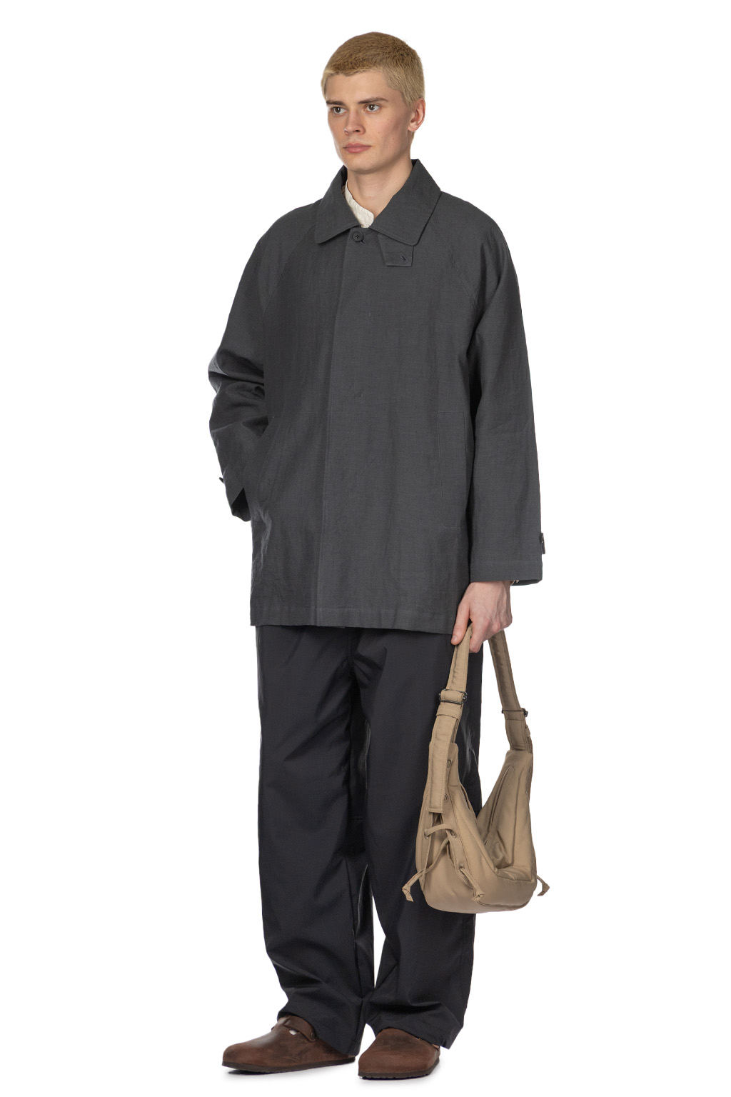 Still by hand - Cotton Half Coat- Blue Charcoal