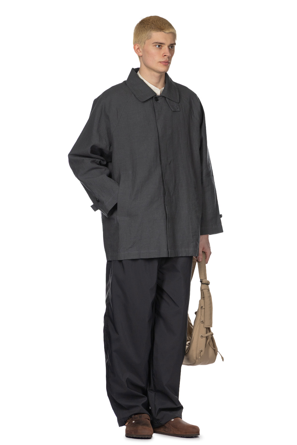 Still by hand - Cotton Half Coat- Blue Charcoal