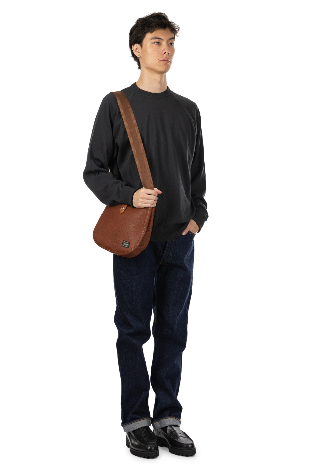 Still by hand - Cotton Silk Pullover - Green Charcoal