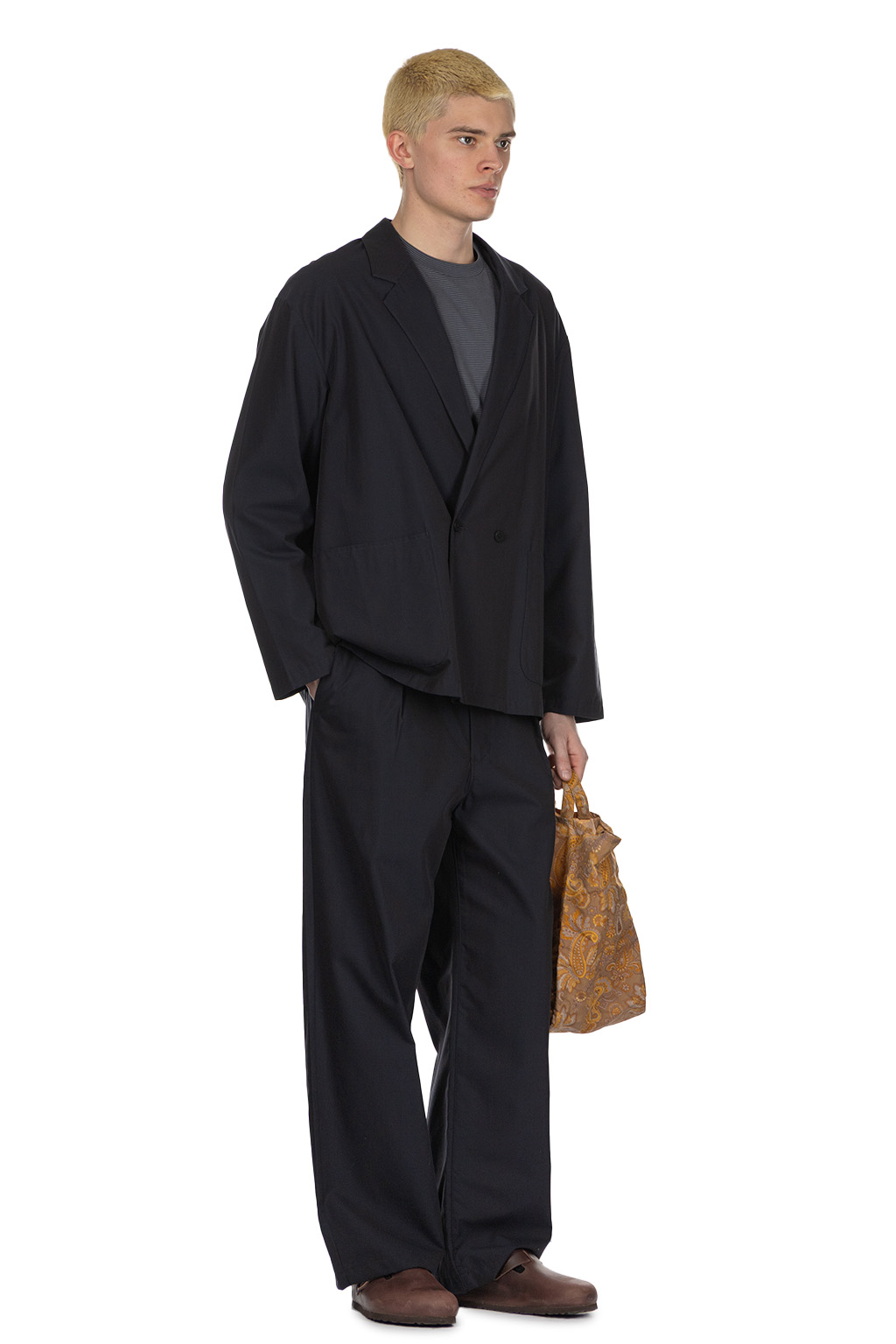 Still by hand - Cupro Mixed Easy Jacket - Dark Navy