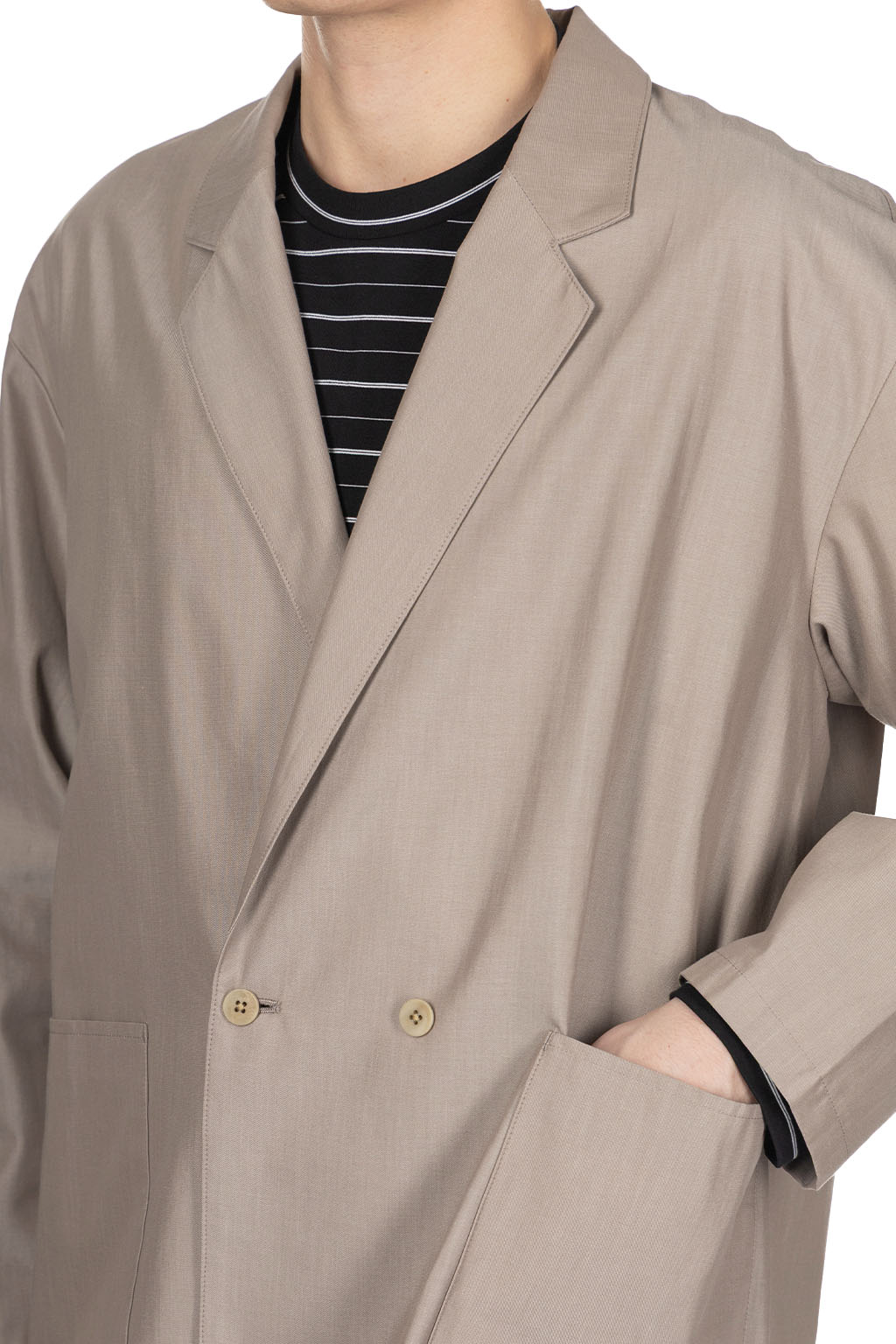 Still by hand - Cupro Mixed Easy Jacket - Greige