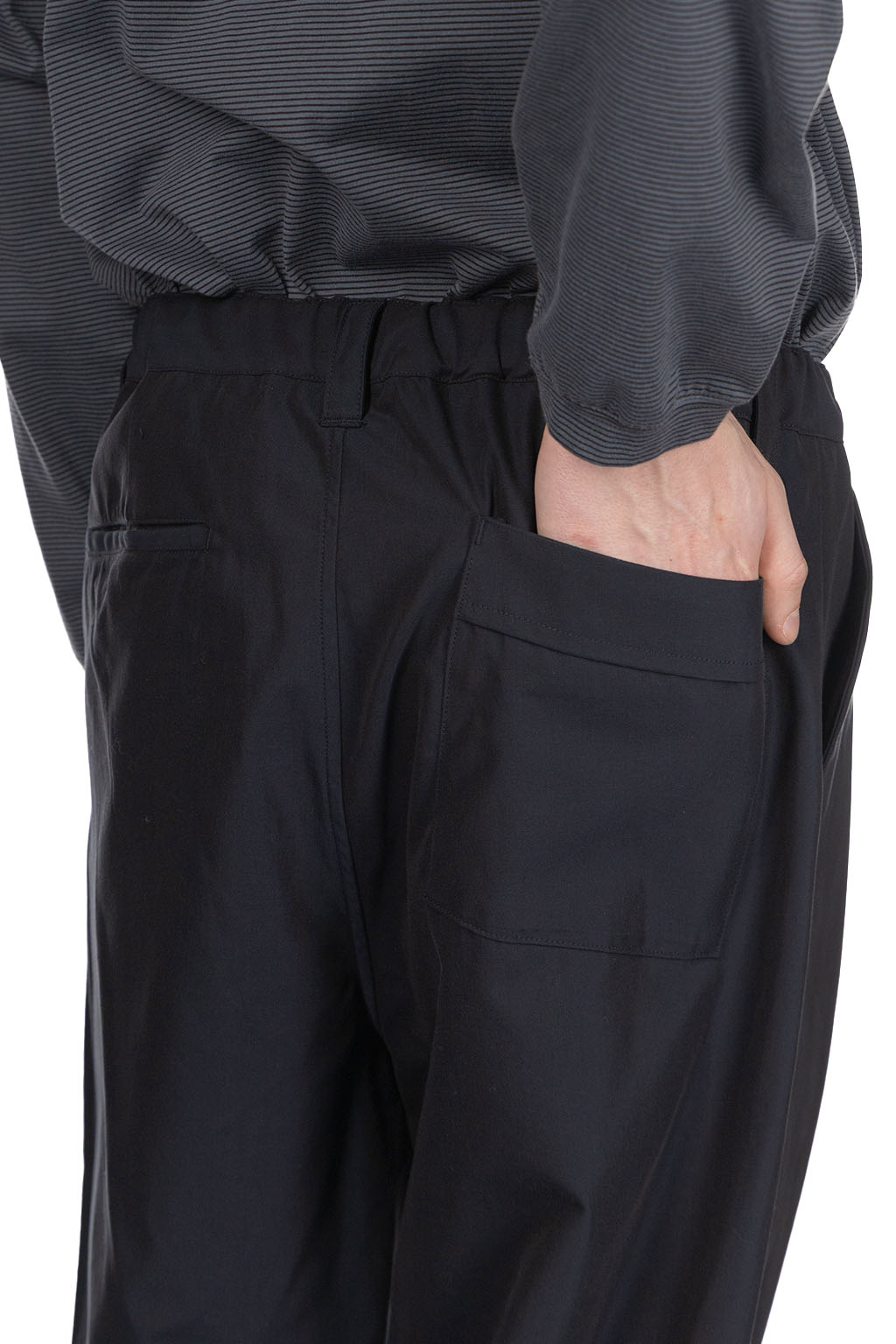 Still by hand - Cupro Mixed Straight Pants - Navy