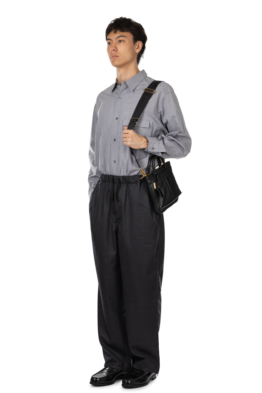 Still by hand - Free Adjusting Wool Pants - Charcoal