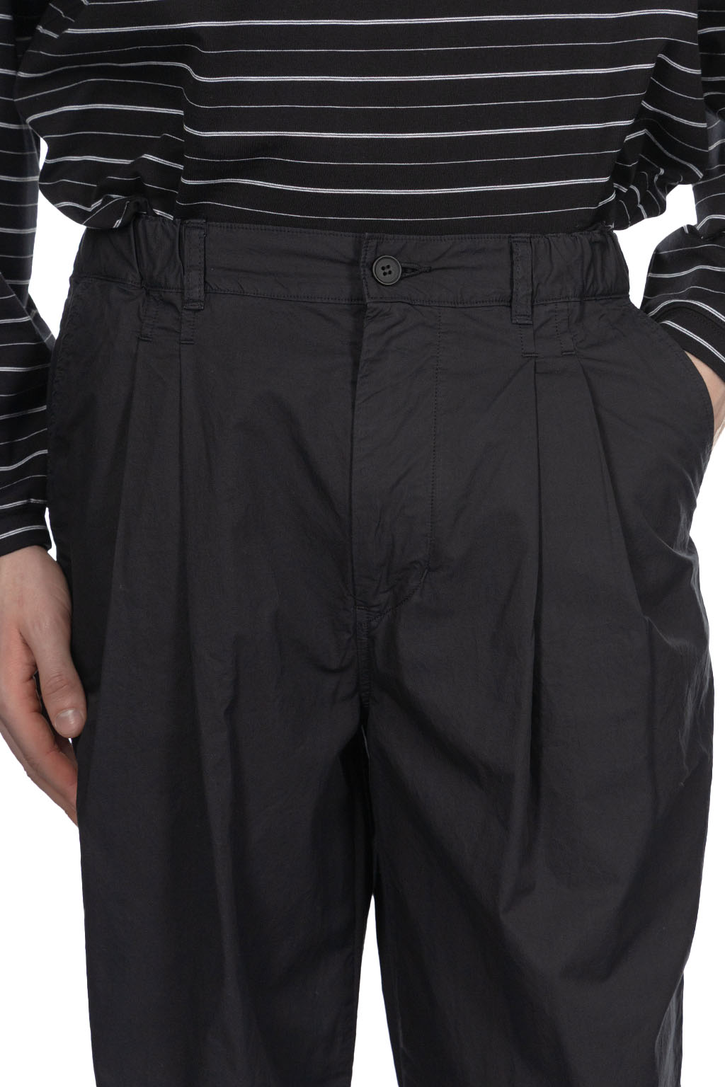Still by hand - Garment Dye 2 Tuck Pants - Ink Black