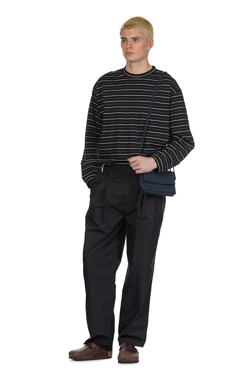 Still by hand - Garment Dye 2 Tuck Pants - Ink Black