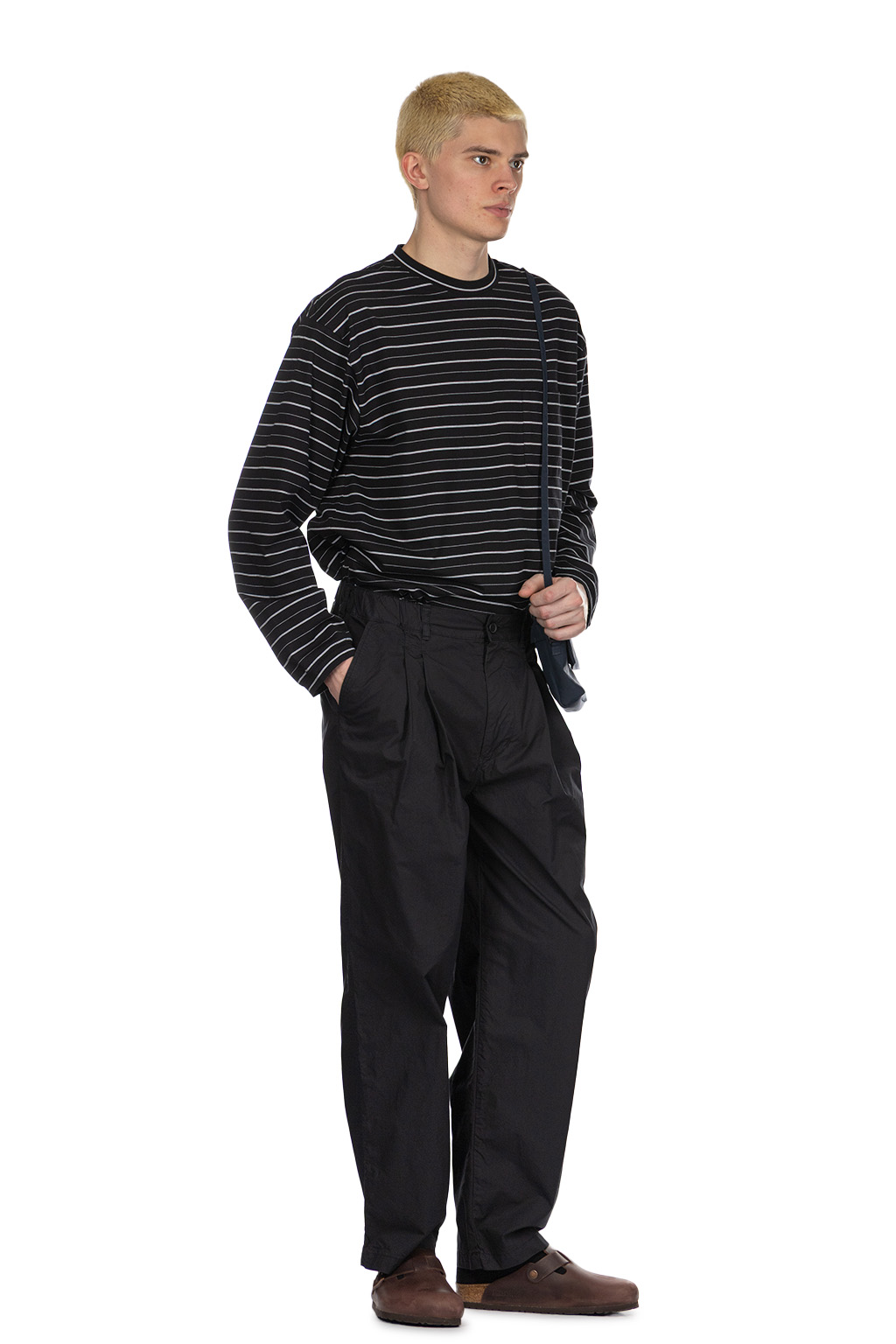 Still by hand - Garment Dye 2 Tuck Pants - Ink Black