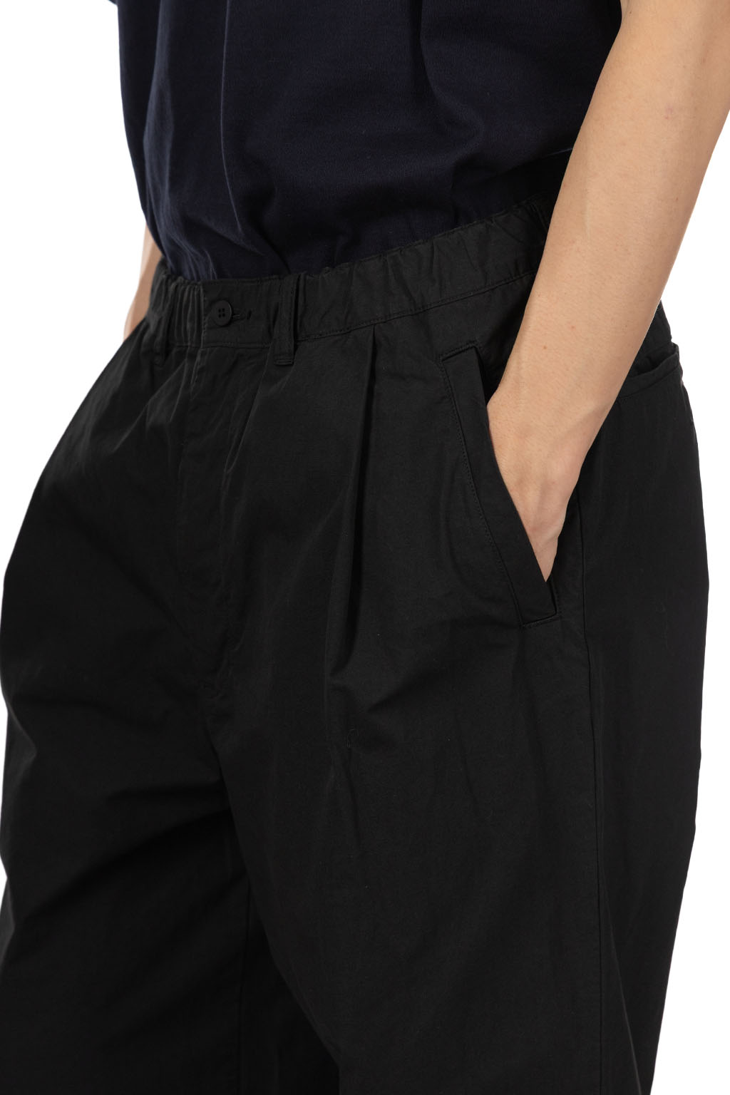 Still by hand - Garment-Dye Deep Tuck Pants - Ink Black