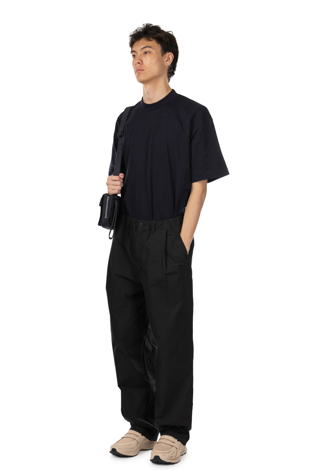 Still by hand - Garment-Dye Deep Tuck Pants - Ink Black
