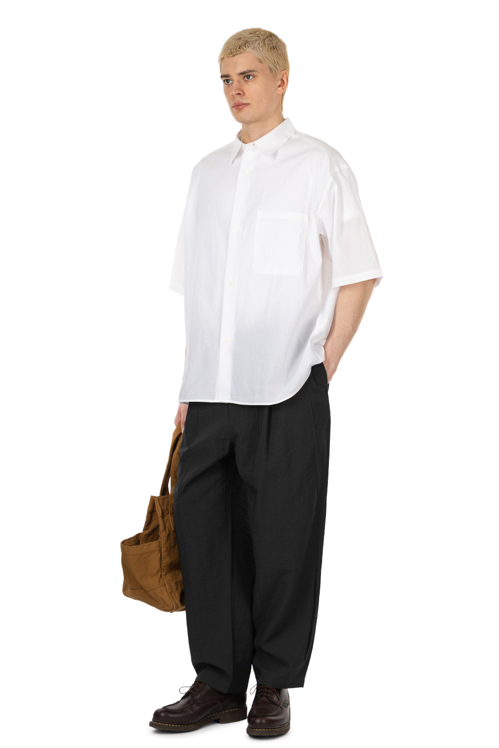 Still by hand - Half sleeve cotton shirt  - White