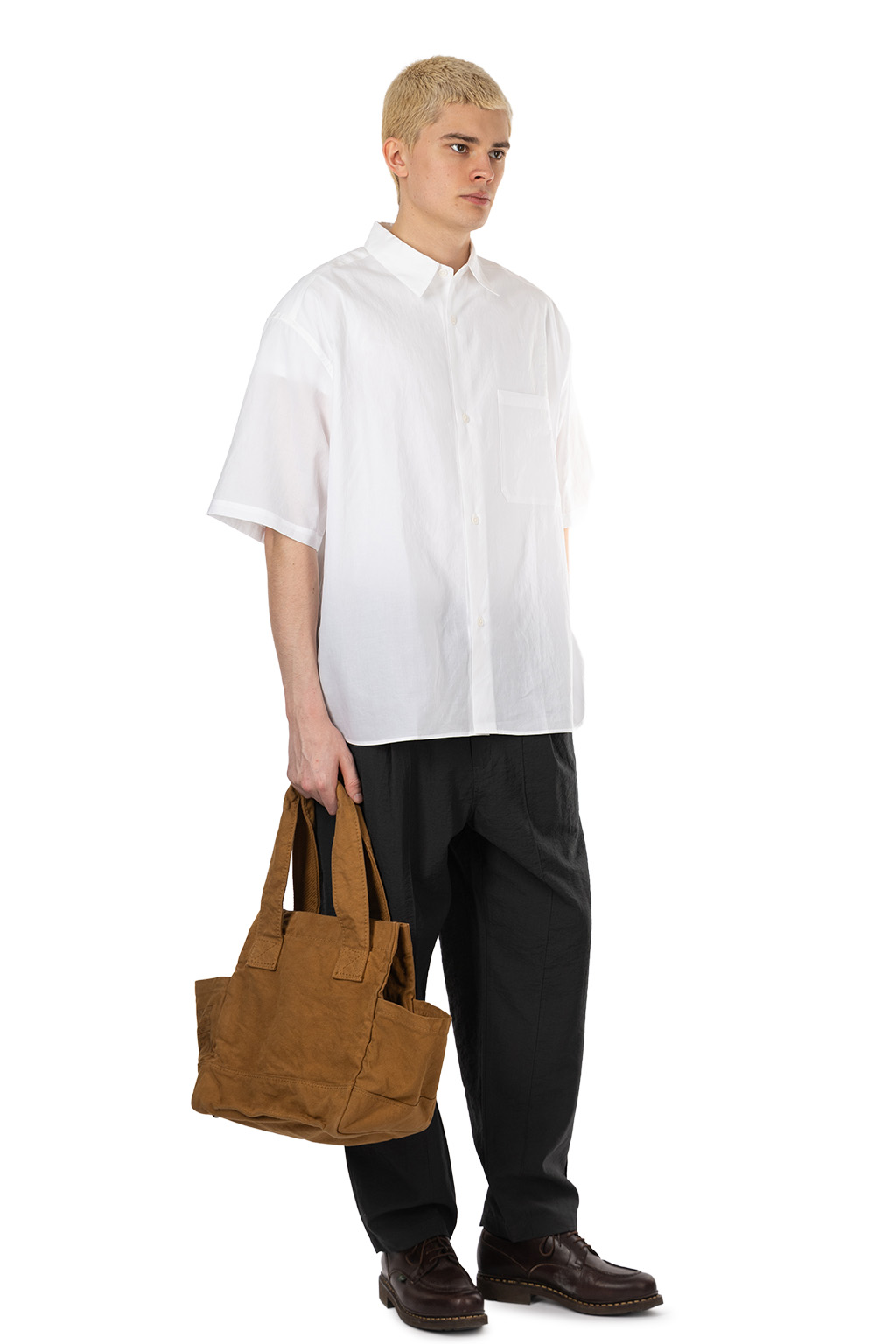 Still by hand - Half sleeve cotton shirt  - White
