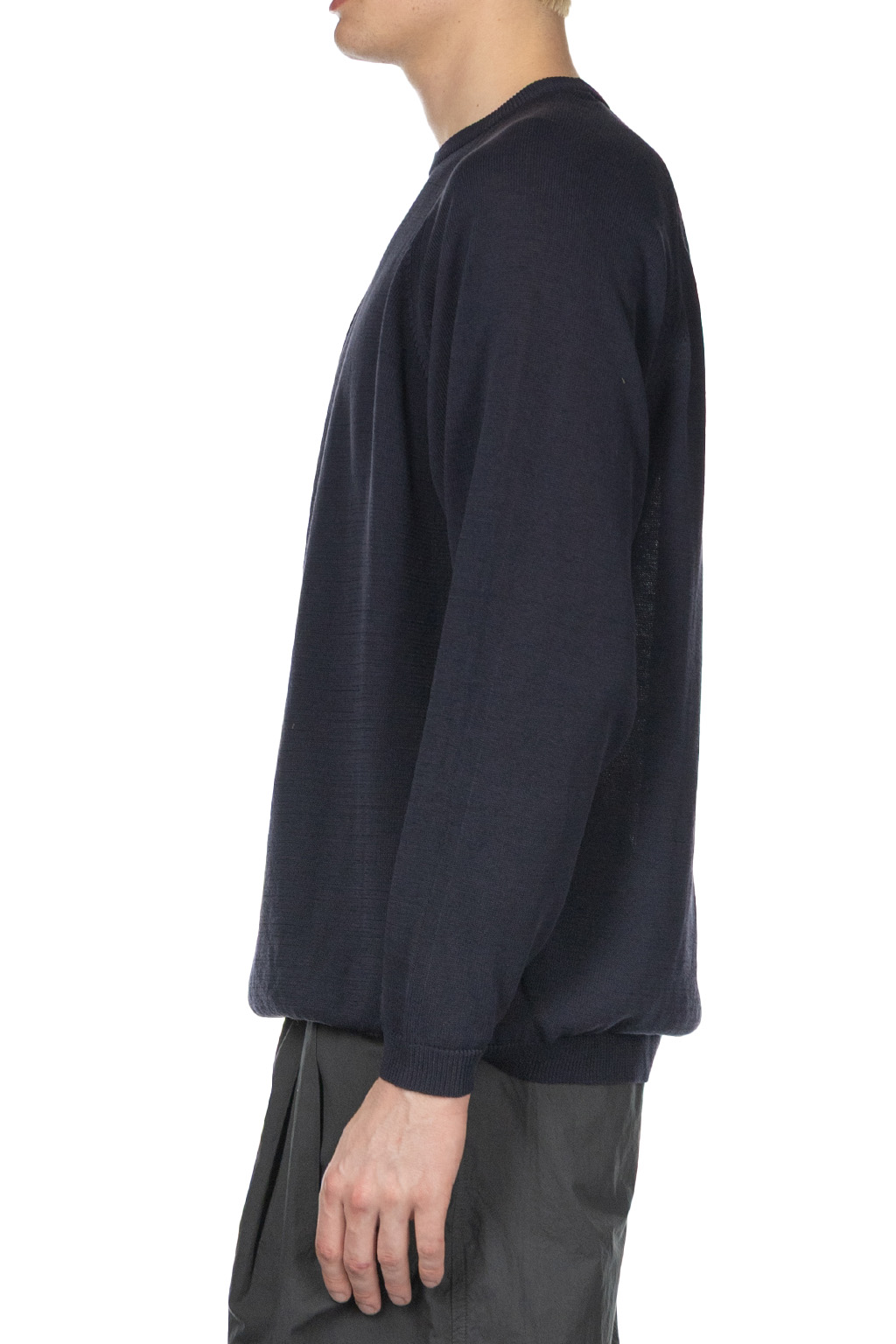 Still by hand - High Twist Cotton Sweater - Navy