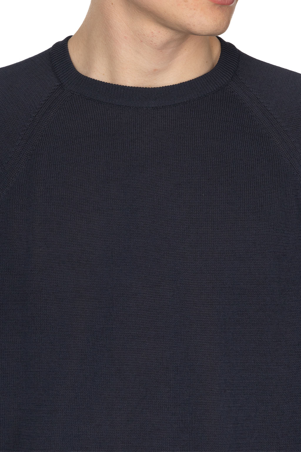 Still by hand - High Twist Cotton Sweater - Navy