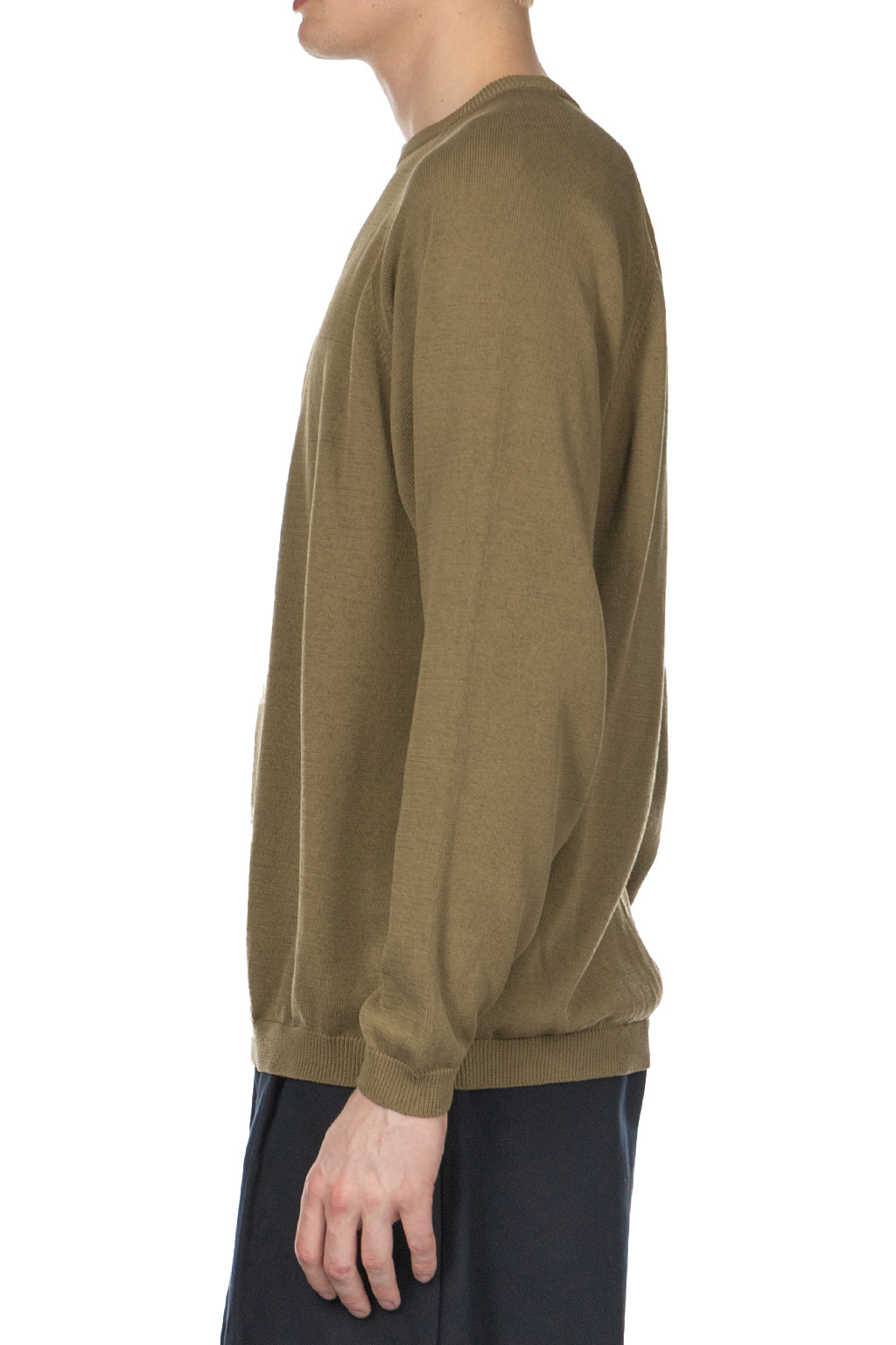 Still by hand - High Twist Cotton Sweater - Olive