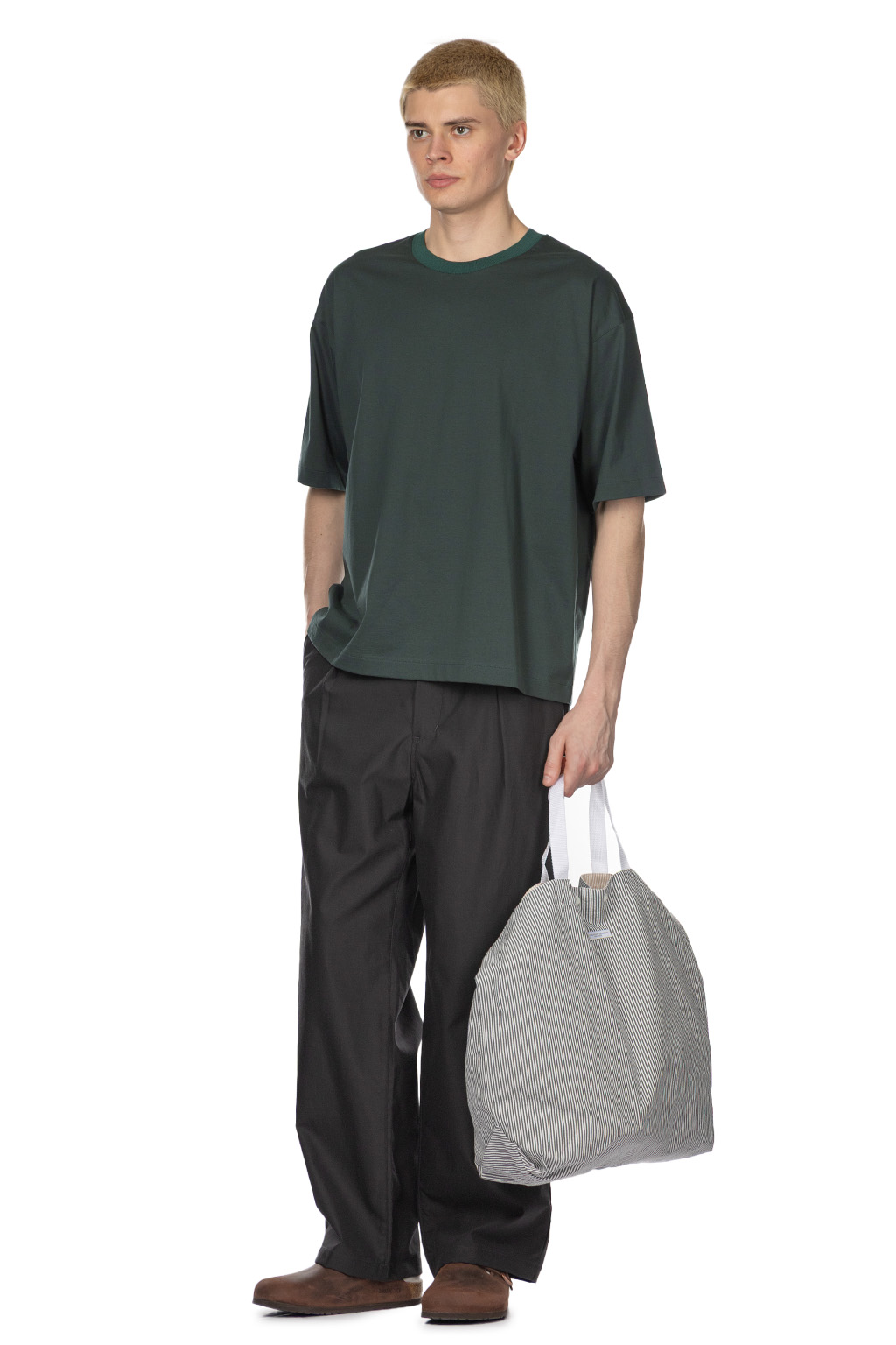 Still by hand - Knitted Rib T-Shirt - Green