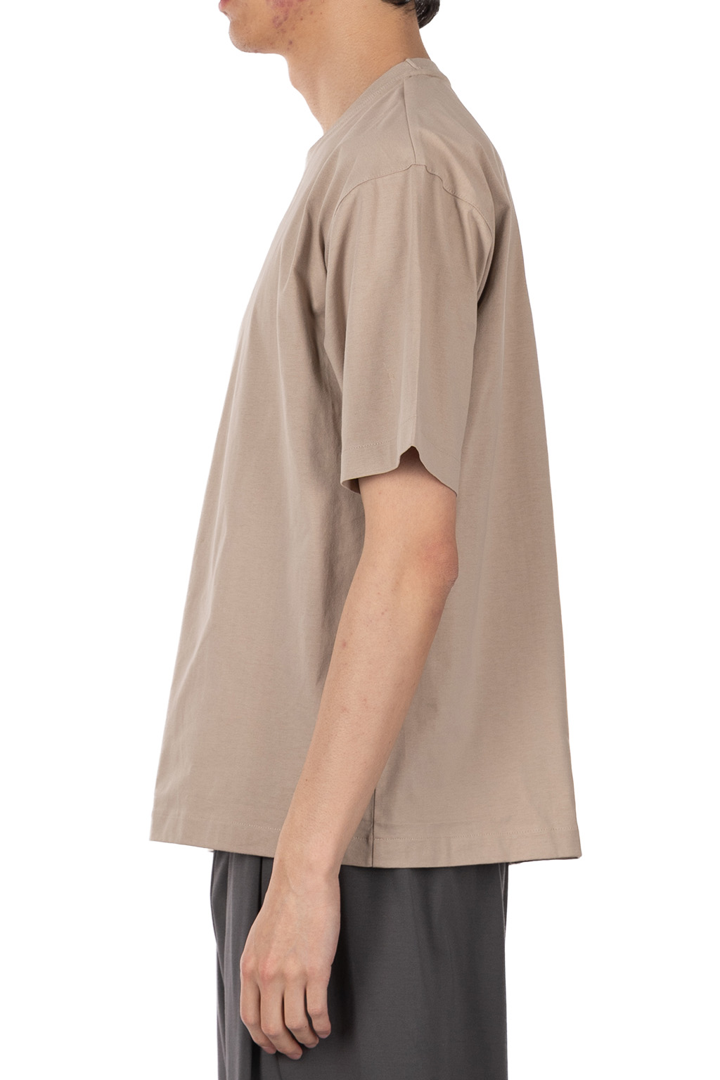 Still by hand - Knitted rib t-shirt - Sand Beige