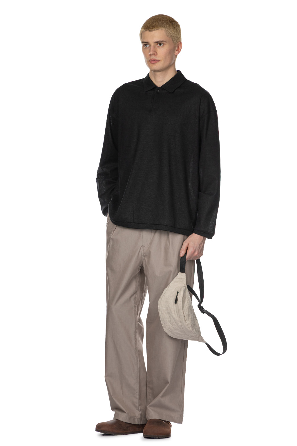 Still by hand - Long Sleeve Polo Shirt - Black