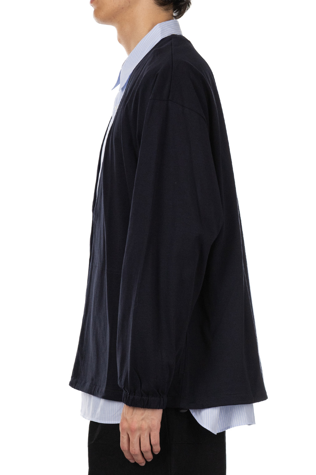 Still by hand - Mixed Colour Cardigan - Black Navy