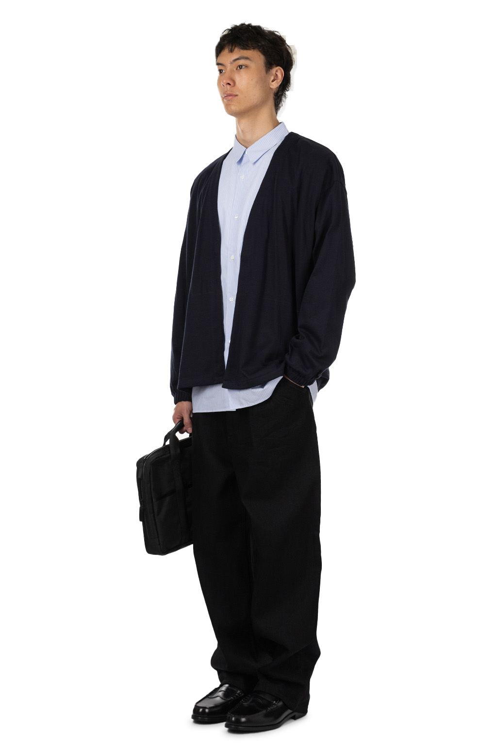 Still by hand - Mixed Colour Cardigan - Black Navy
