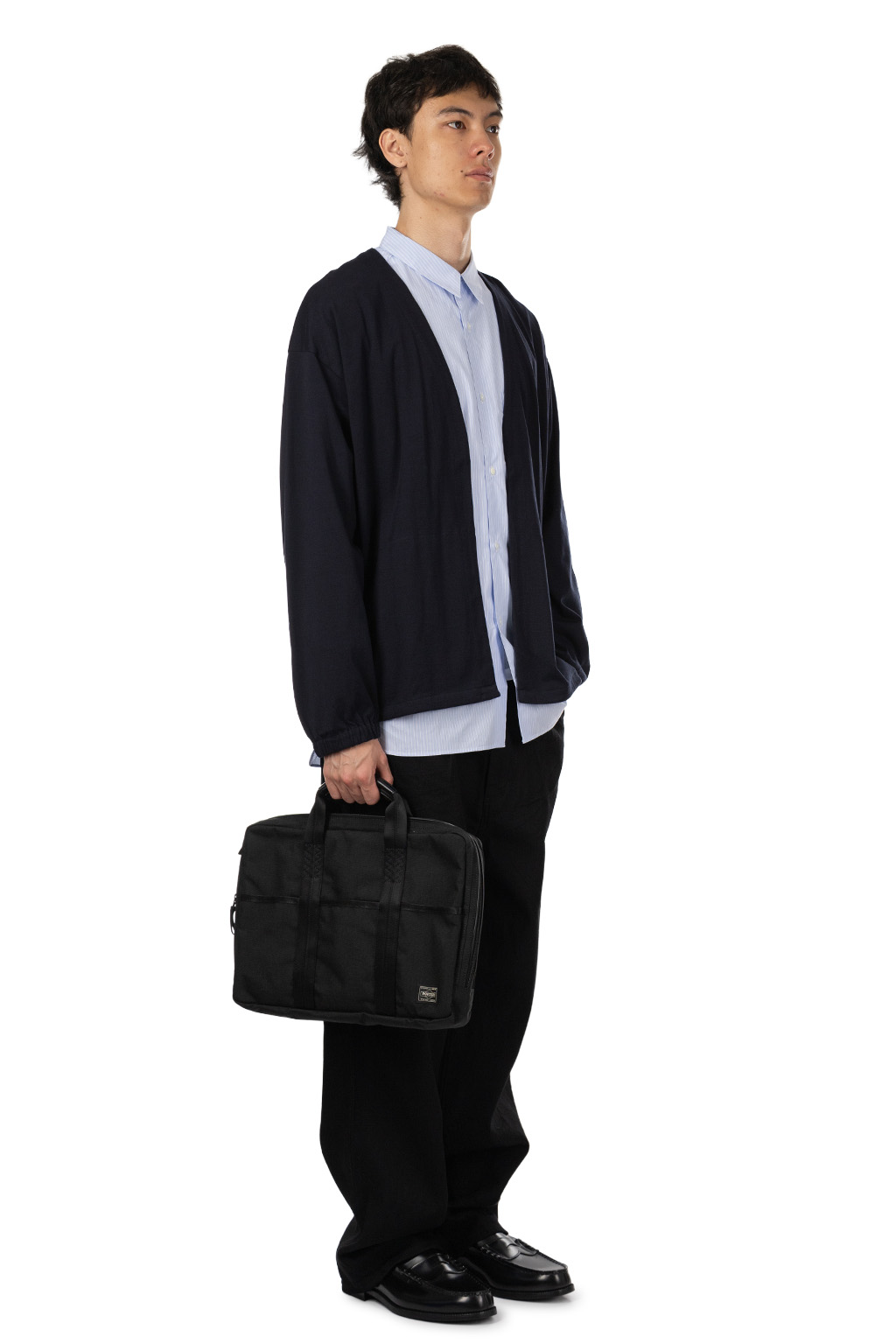 Still by hand - Mixed Colour Cardigan - Black Navy