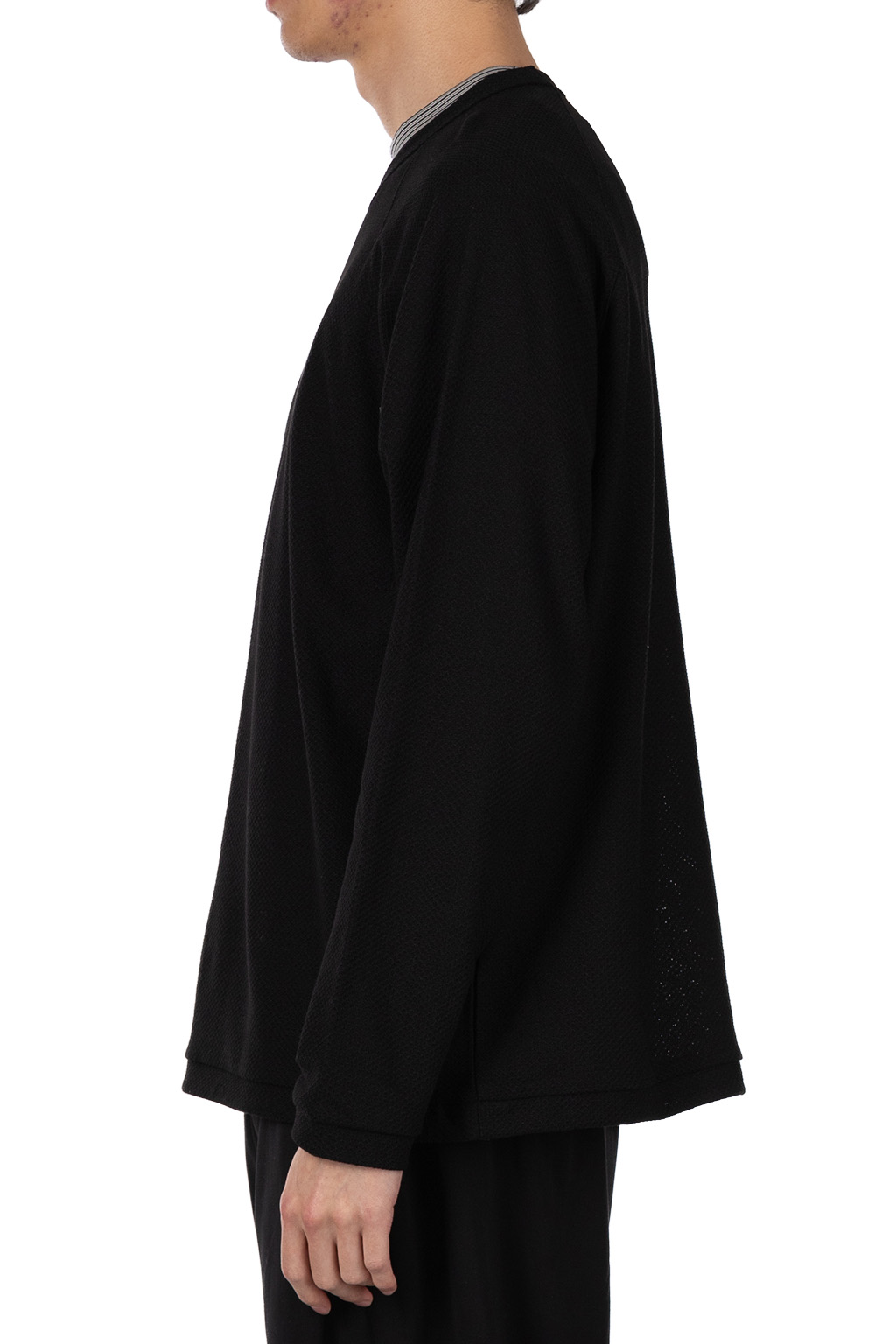 Still by hand - Moss stitch long sleeve  - Black