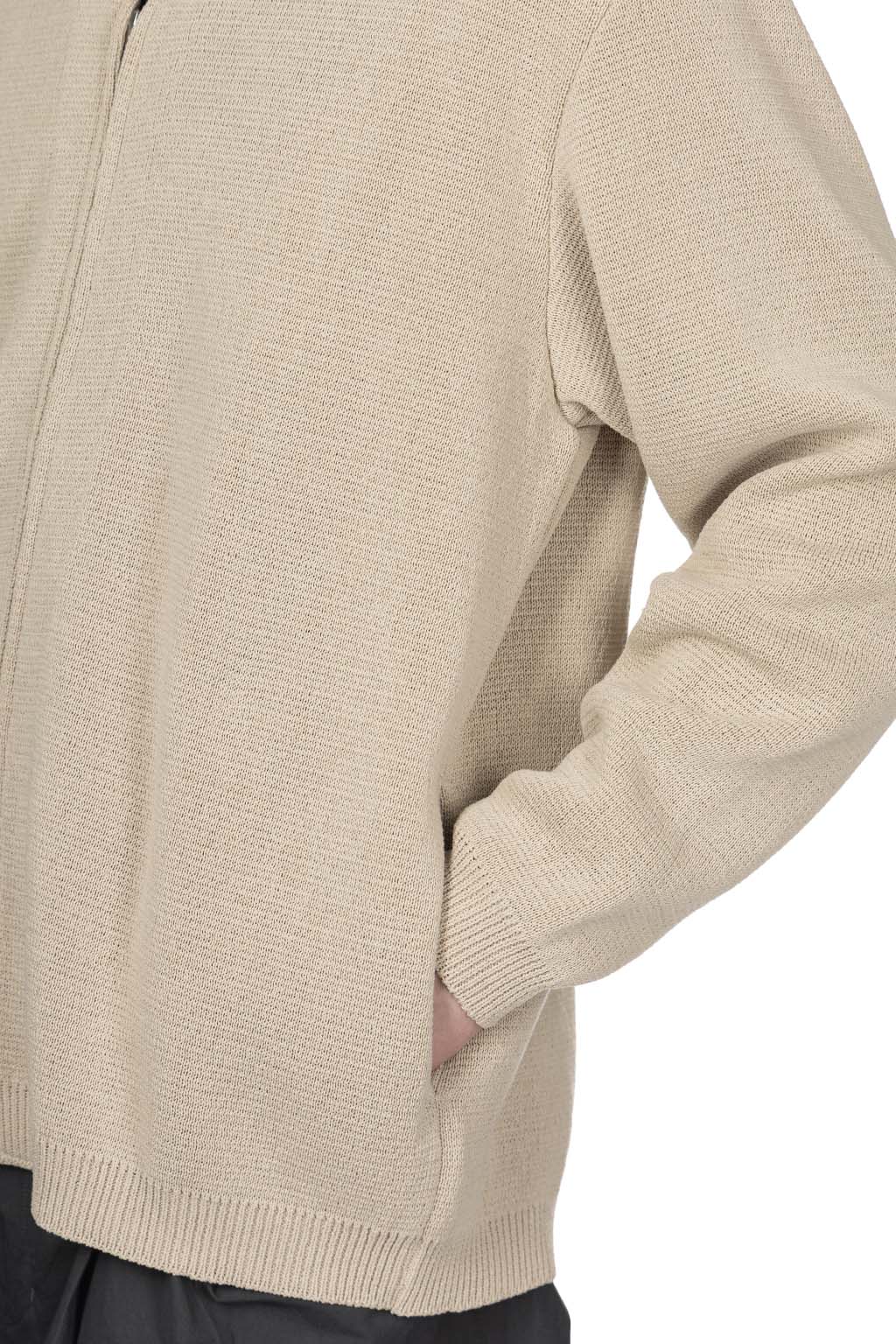 Still by hand - Paper Mixed Zip Up Cadigan - Oatmeal