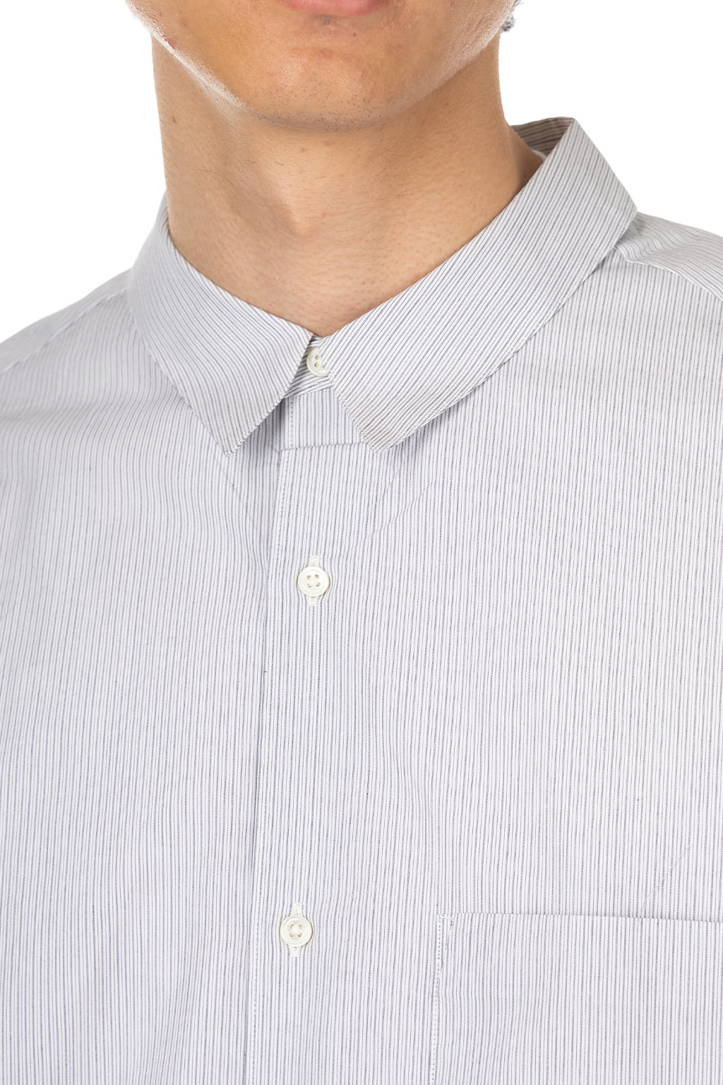 Still by hand - Regular Collar Shirt - Grey Stripe