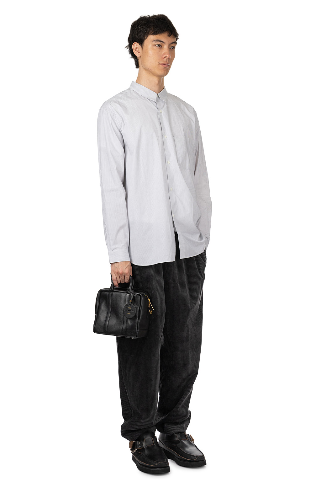 Still by hand - Regular Collar Shirt - Grey Stripe