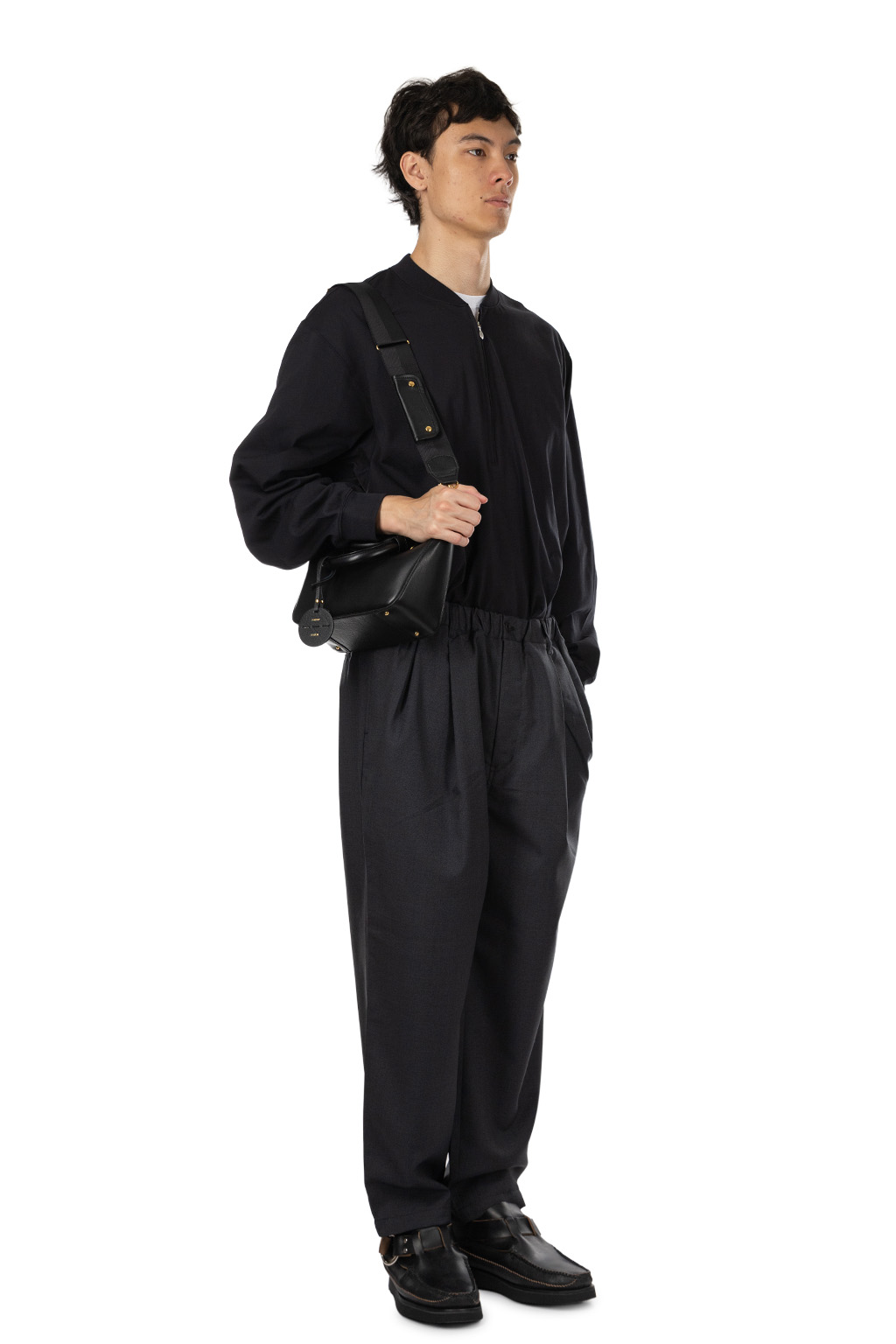 Still by hand - Relaxed 2 Tuck Pants - Charcoal