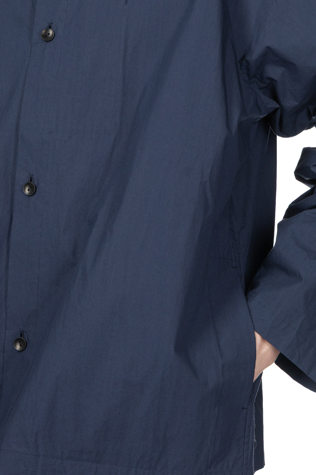 Still by hand - Silicone Coated Shirt Jacket - Deep Blue