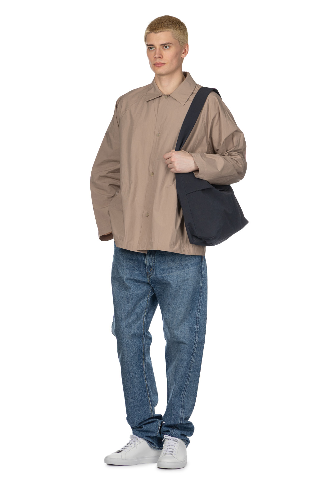 Still by hand - Silicone Coated Shirt Jacket - Mocha Beige