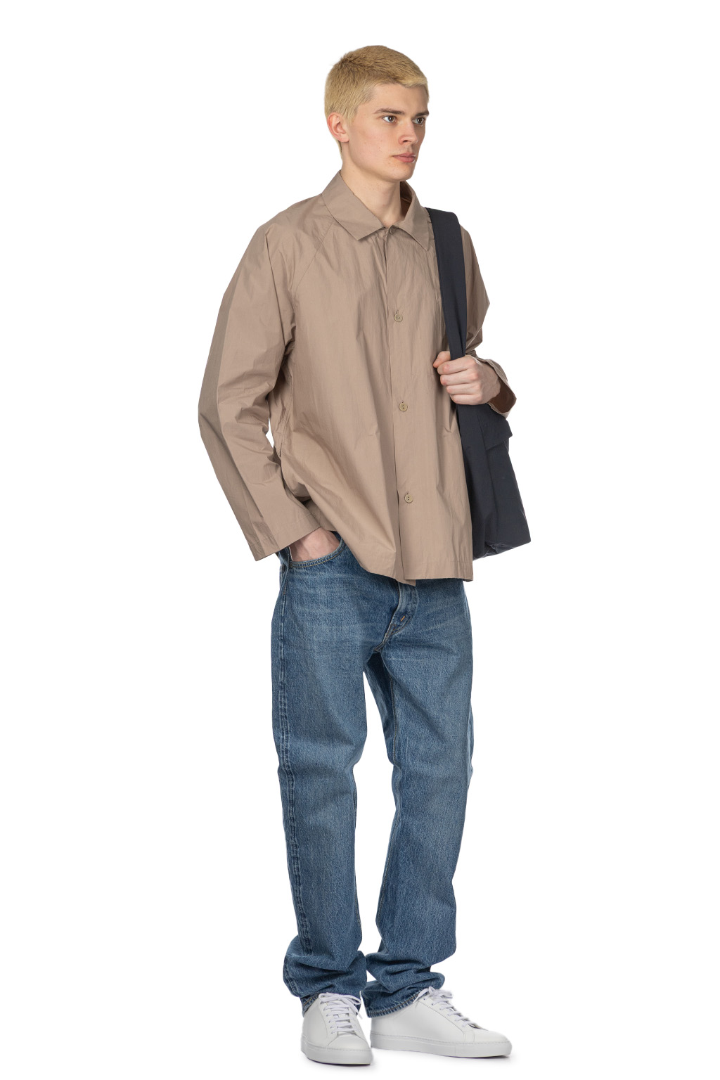 Still by hand - Silicone Coated Shirt Jacket - Mocha Beige