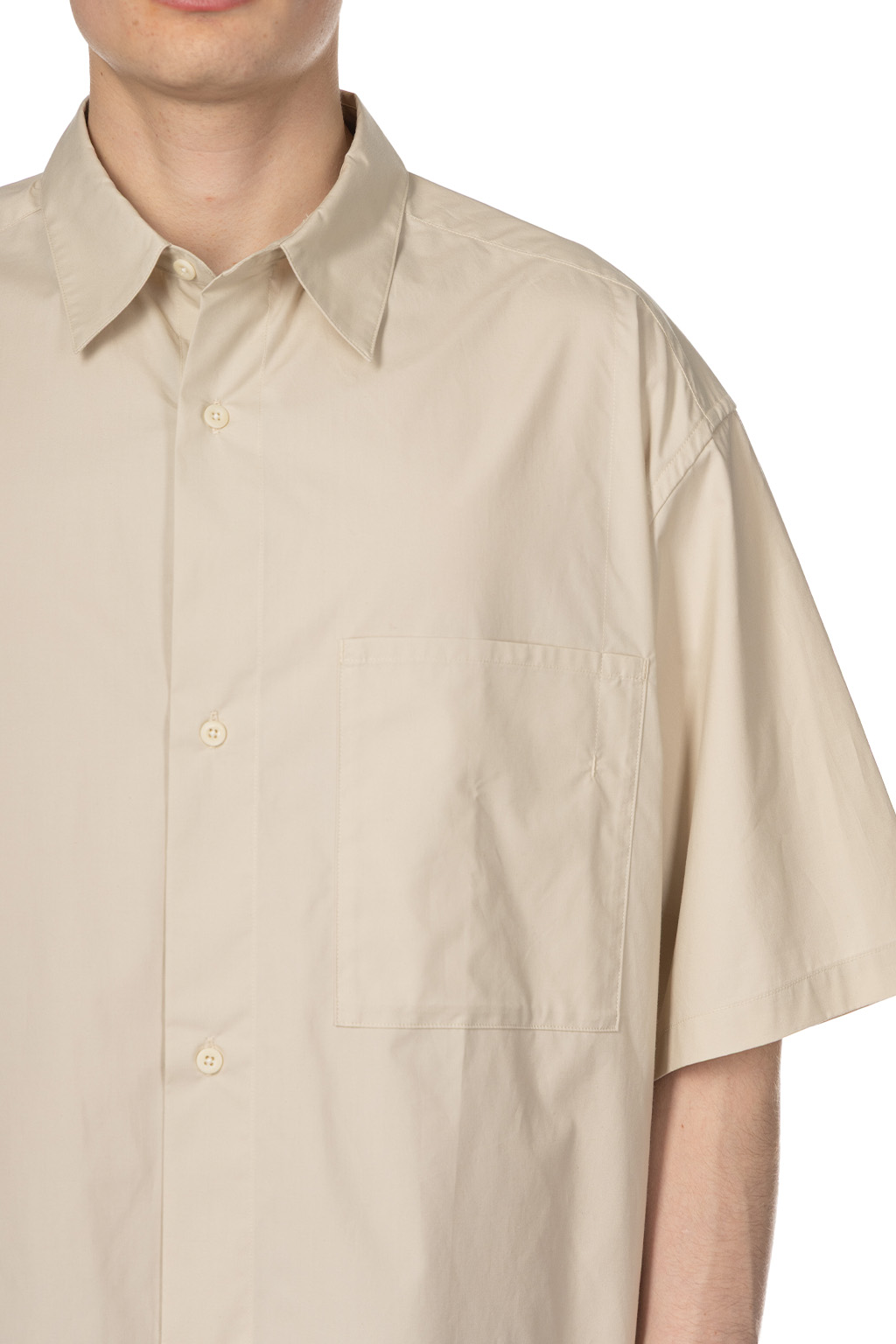 Still by hand - Silk Mixed Shirt - Light Beige
