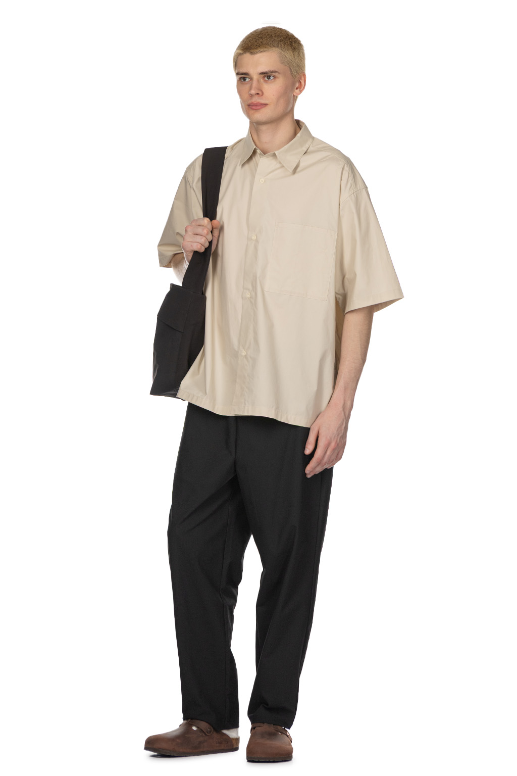 Still by hand - Silk Mixed Shirt - Light Beige