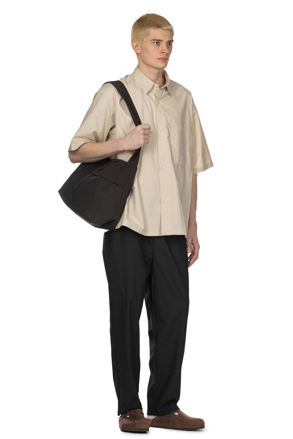 Still by hand - Silk Mixed Shirt - Light Beige