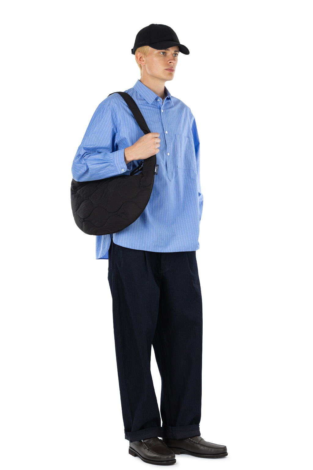 Still by hand - Striped Pullover Shirt - Blue Stripe
