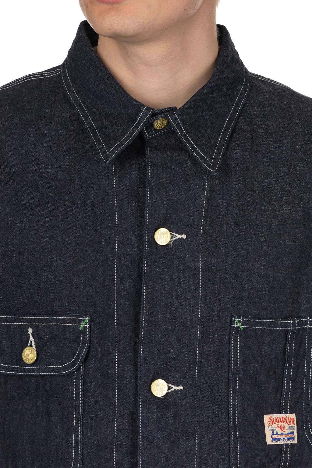 Sugar Cane - 11oz  Blue Denim Work Coat - A NAvy