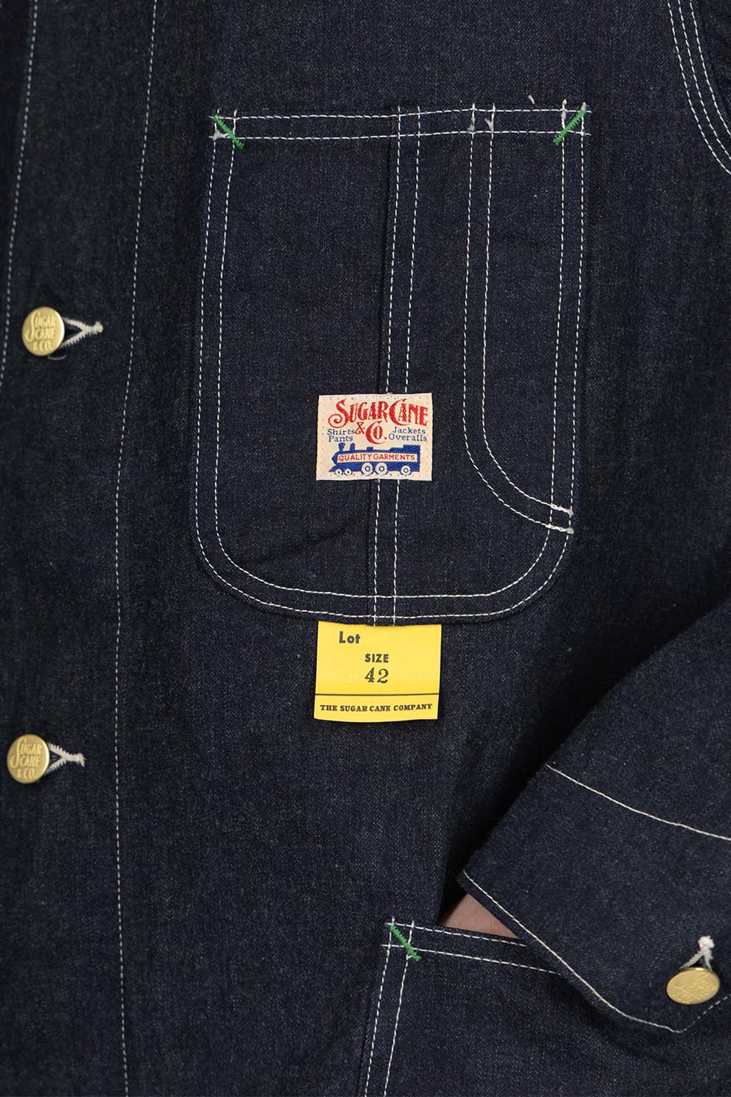 Sugar Cane - 11oz  Blue Denim Work Coat - A NAvy