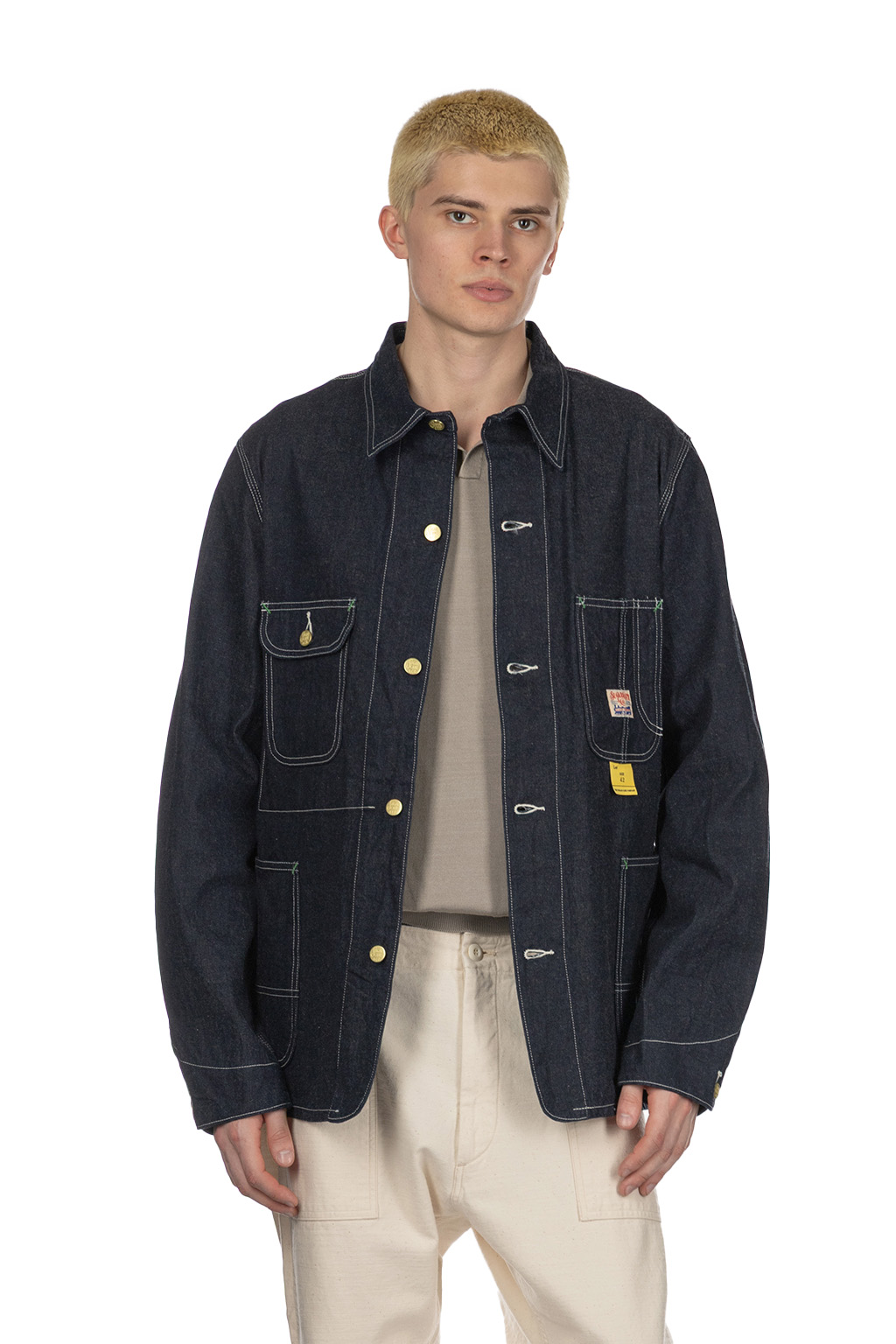 Sugar Cane - 11oz  Blue Denim Work Coat - A NAvy