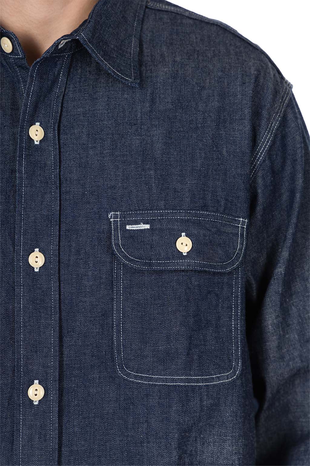 Sugar Cane - Blue Denim Work Shirt