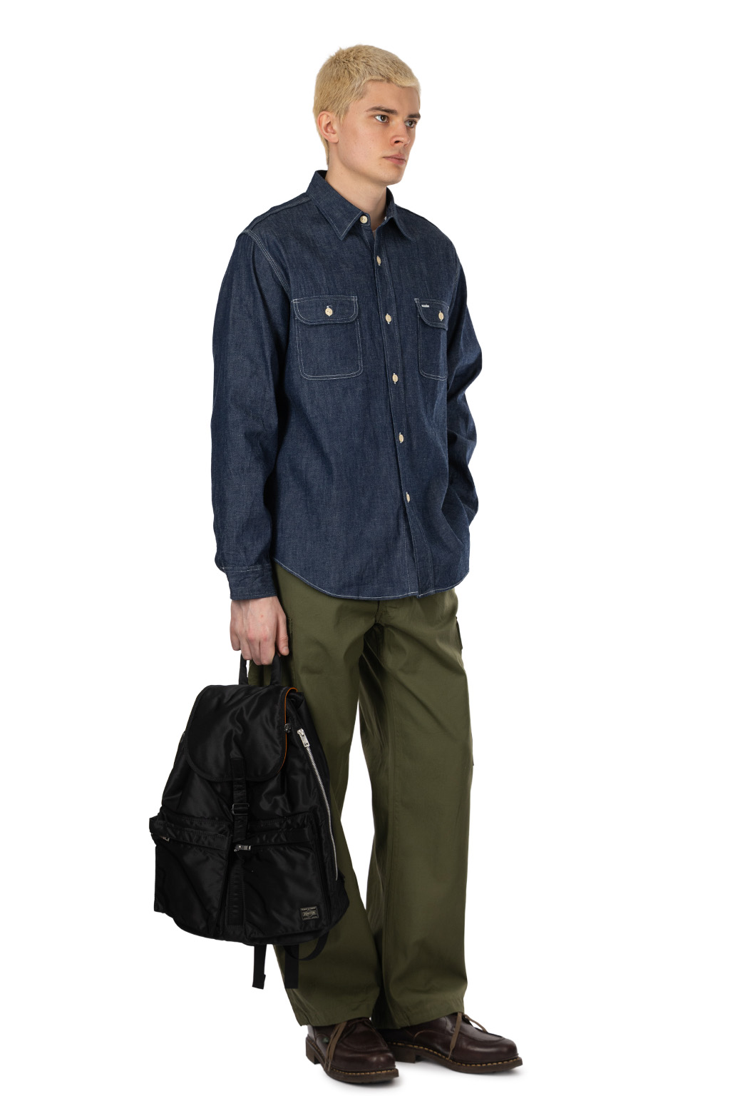 Sugar Cane - Blue Denim Work Shirt