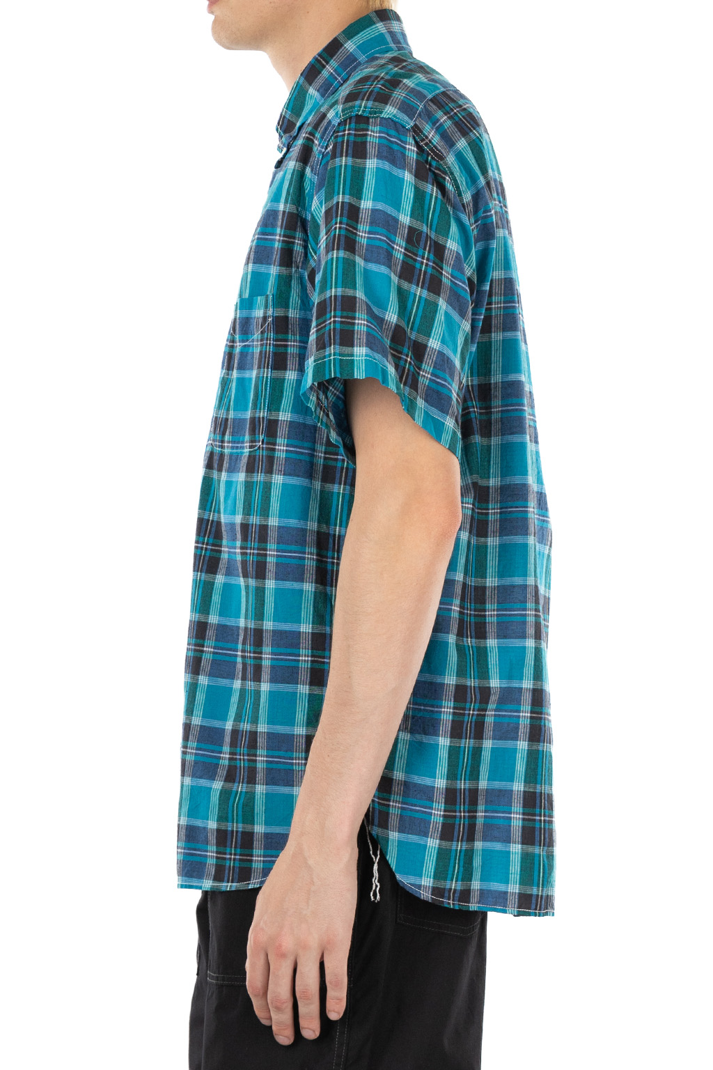 Sugar Cane - Madras Check Button Down Shirt - Blue
