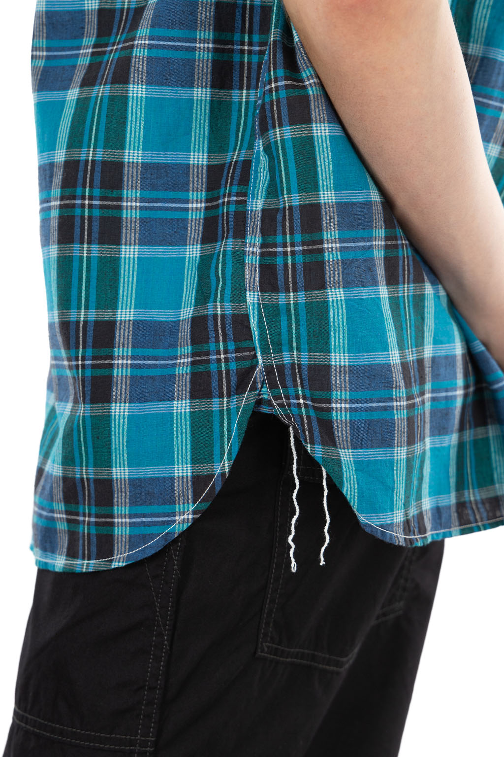 Sugar Cane - Madras Check Button Down Shirt - Blue