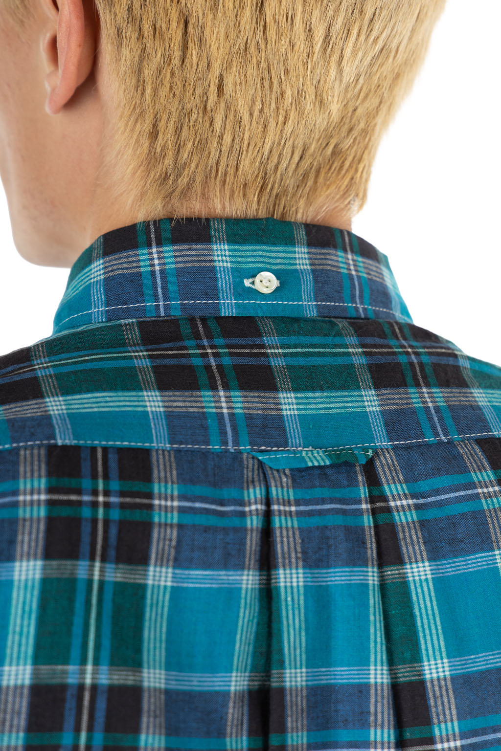 Sugar Cane - Madras Check Button Down Shirt - Blue