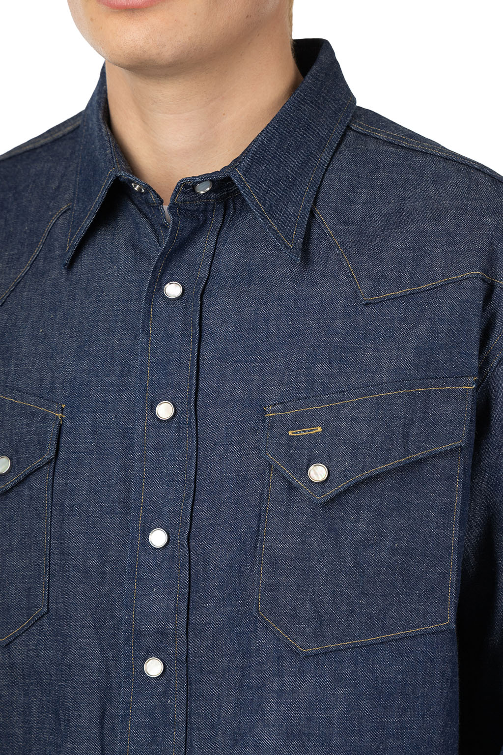 Sugar Cane - Western Shirt -  Blue Denim