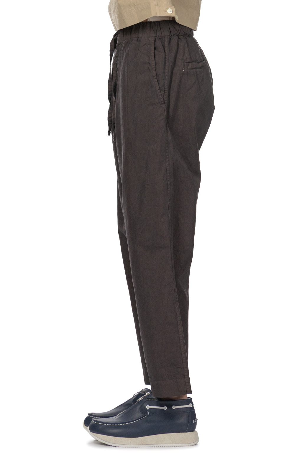 TOUJOURS - Easy Field Trousers - Charcoal Brown