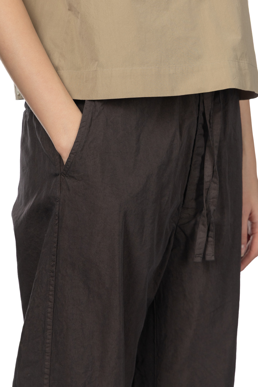 TOUJOURS - Easy Field Trousers - Charcoal Brown
