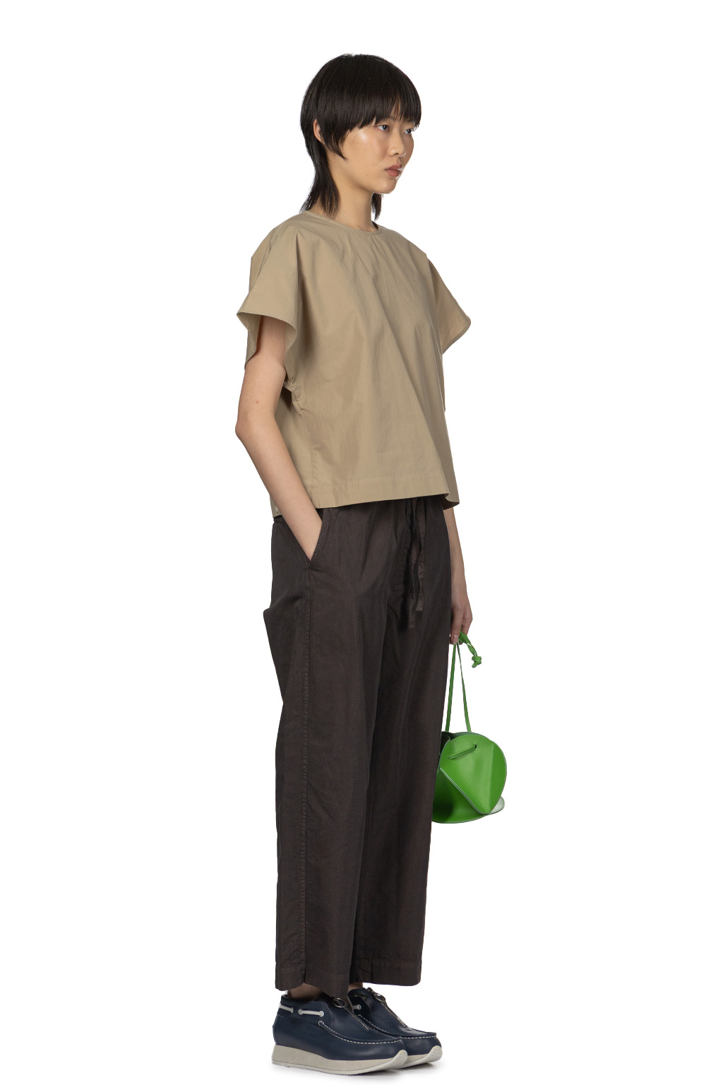 TOUJOURS - Easy Field Trousers - Charcoal Brown