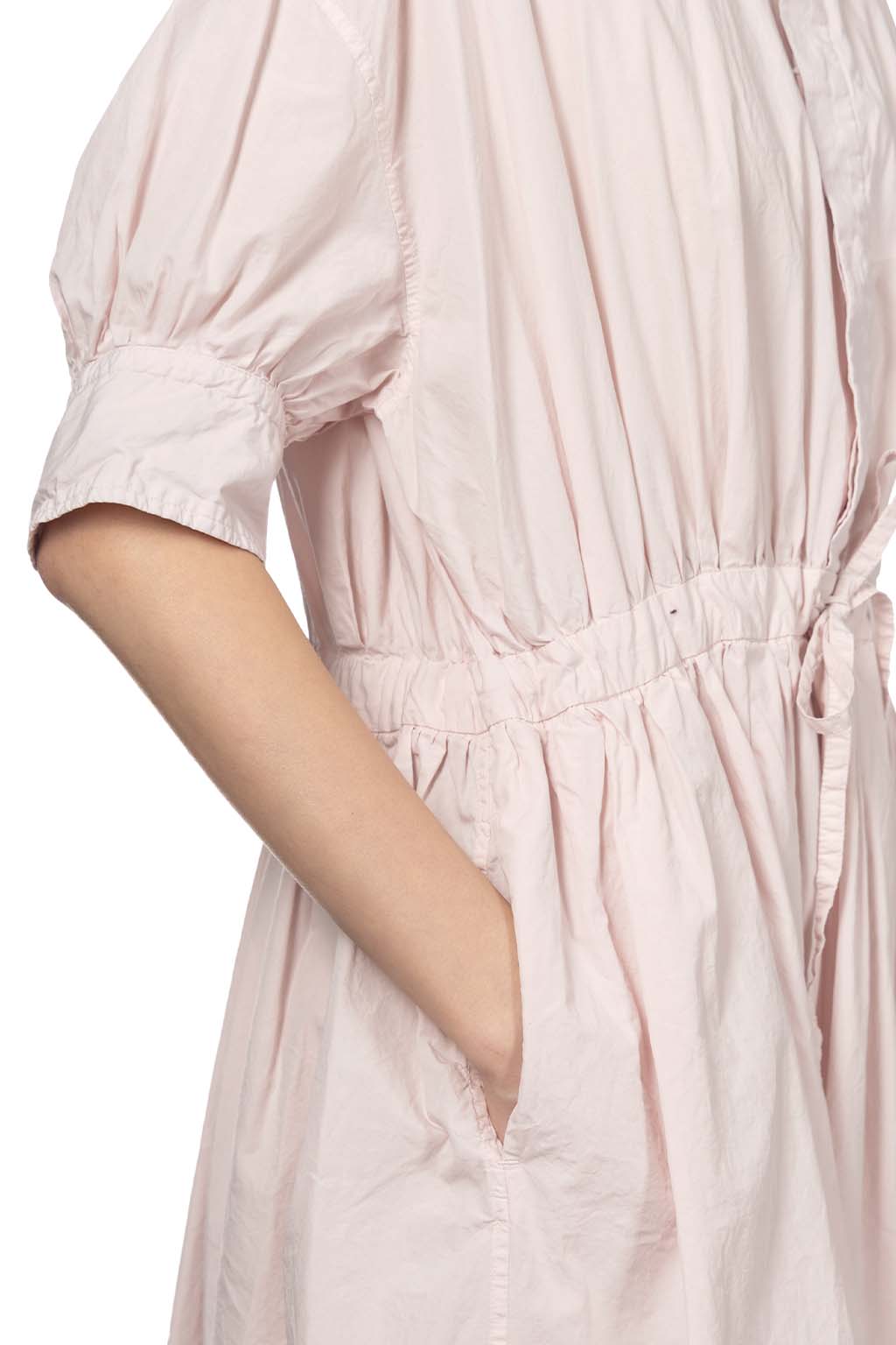 TOUJOURS - Half Bishop Sleeve String Dress - Shell Pink