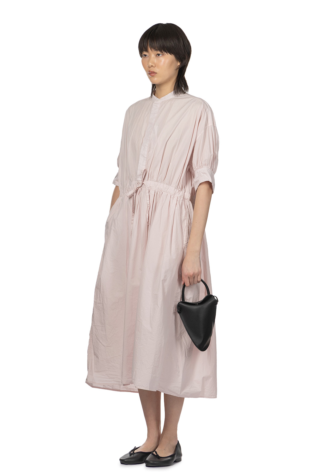 TOUJOURS - Half Bishop Sleeve String Dress - Shell Pink